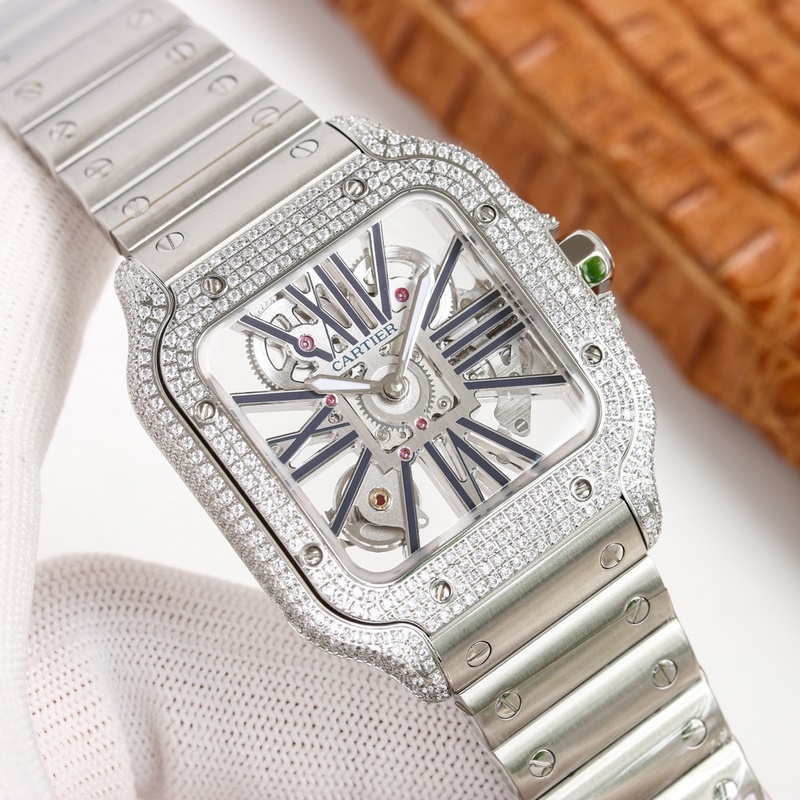 Cartier Santos Skeleton Series 1:1 Quality Replica with Exact Parameters-3