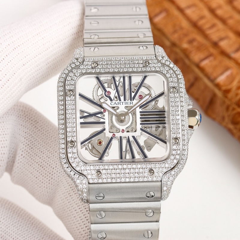 Cartier Santos Skeleton Series 1:1 Quality Replica with Exact Parameters-4