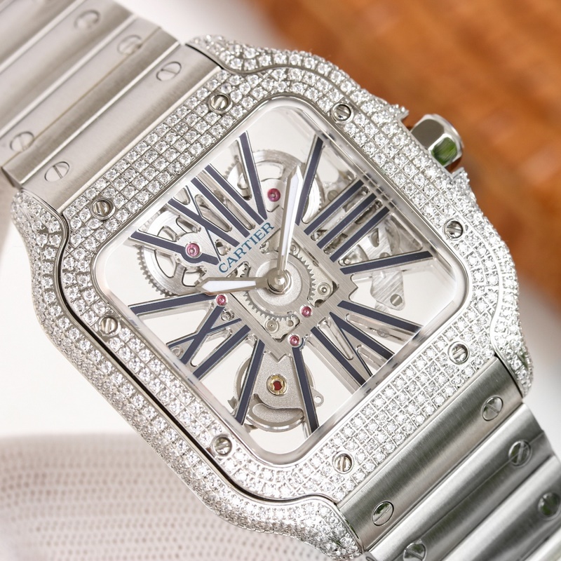 Cartier Santos Skeleton Series 1:1 Quality Replica with Exact Parameters-5