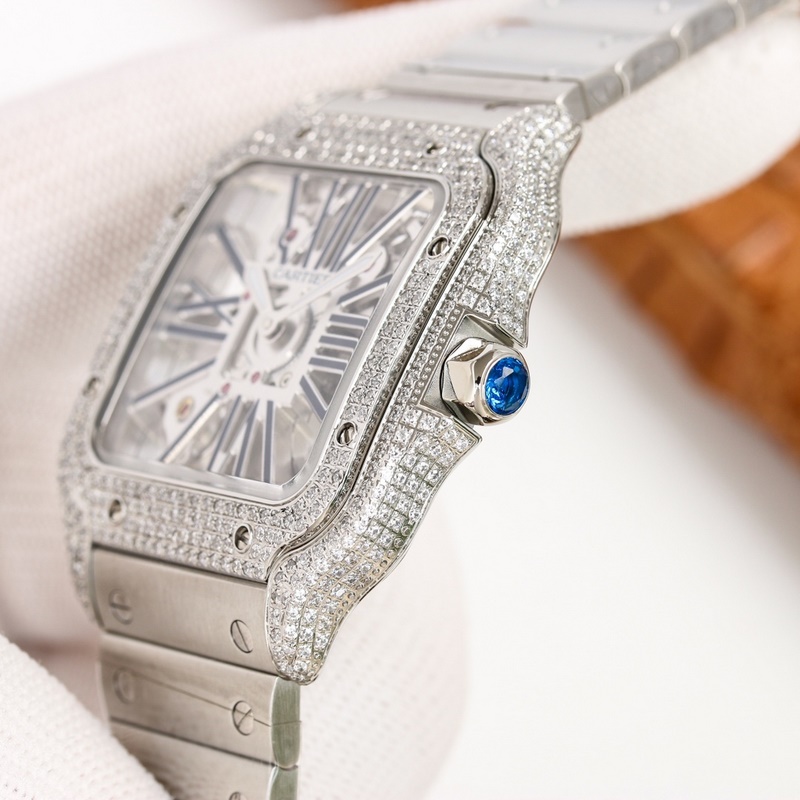 Cartier Santos Skeleton Series 1:1 Quality Replica with Exact Parameters-6
