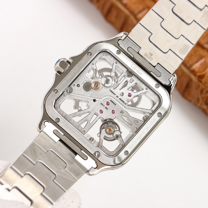 Cartier Santos Skeleton Series 1:1 Quality Replica with Exact Parameters-7