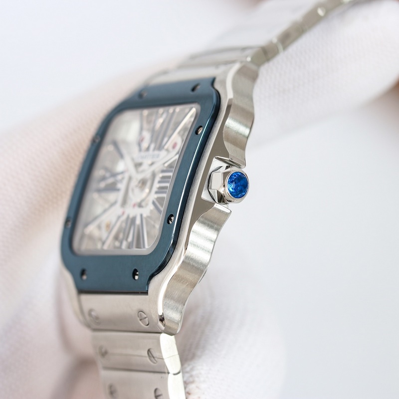 High-Quality Cartier Santos Skeleton 39.8mm Authentic Parameters-6