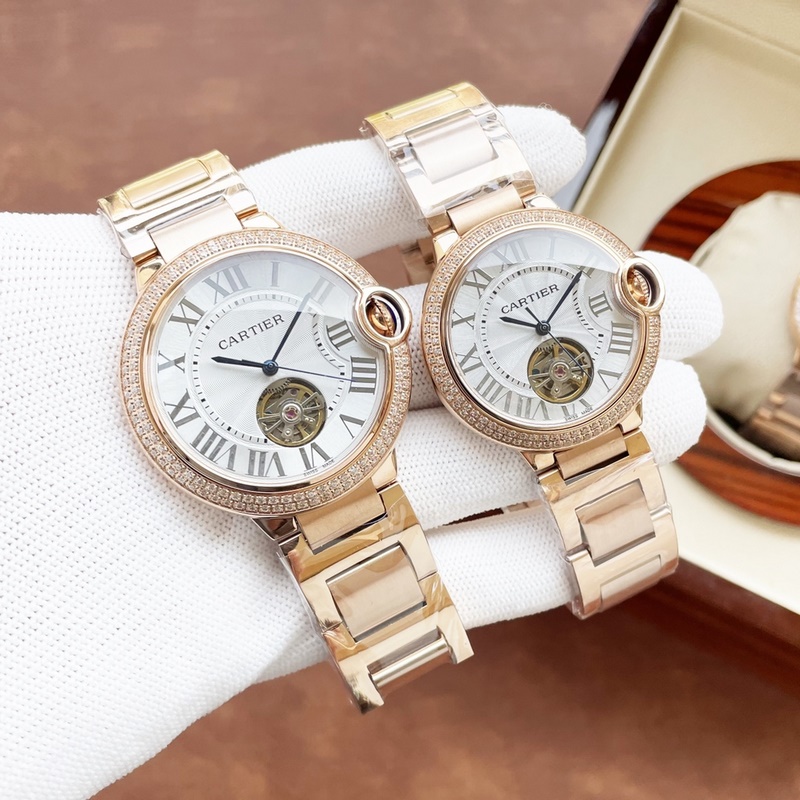 Cartier Ballon Bleu Tourbillon Couple Replica Watch 42mm 36mm-3