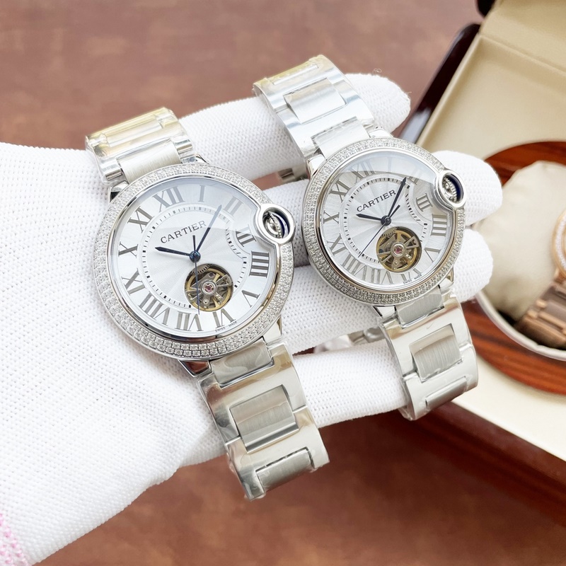 Cartier Ballon Bleu Tourbillon Couple Replica Watch 42mm 36mm-4