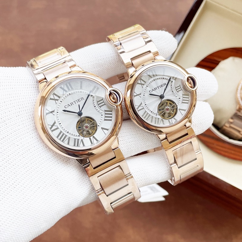 Cartier Ballon Bleu Tourbillon Couple Replica Watch 42mm 36mm-5