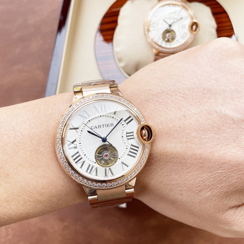 Cartier Ballon Bleu Tourbillon Couple Replica Watch 42mm 36mm-6