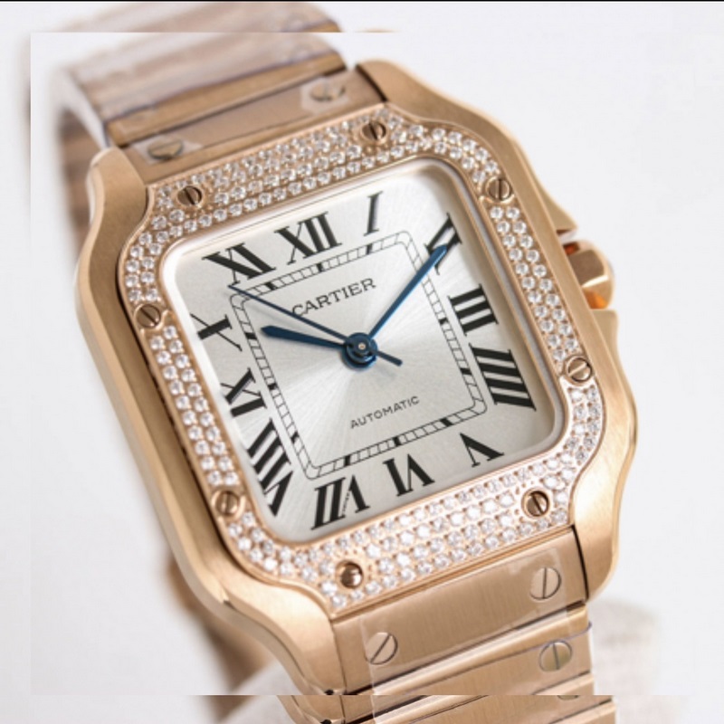 Cartier Santos Series Replica Watch Sapphire Crystal Eye-catching Features High Quality-2