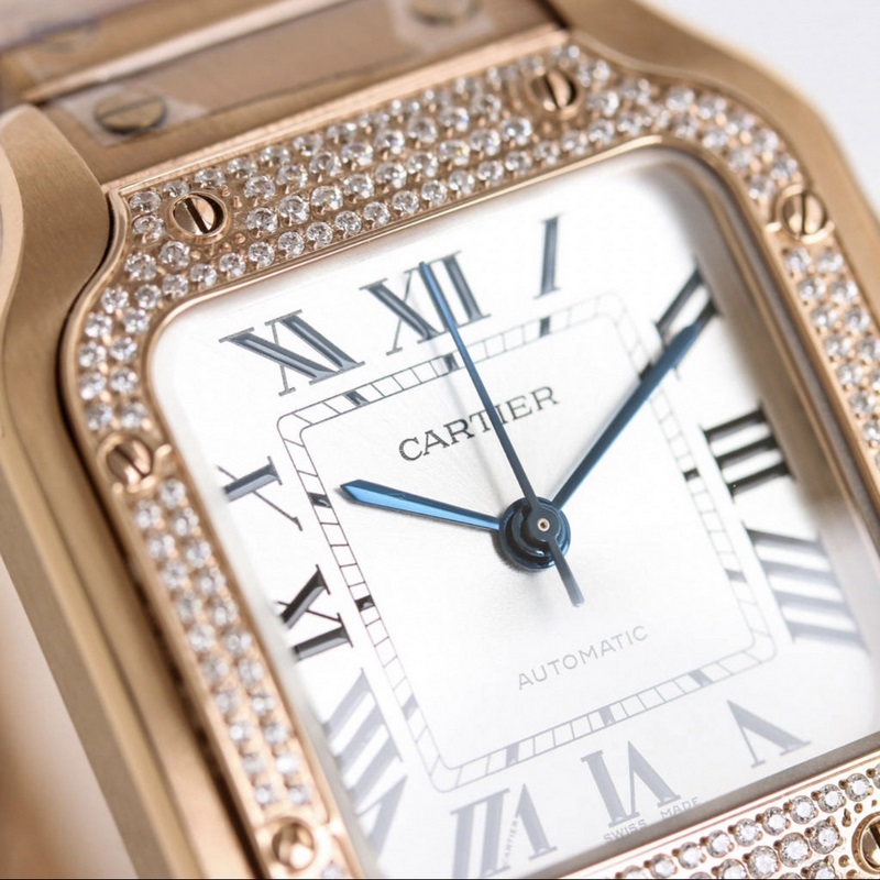 Cartier Santos Series Replica Watch Sapphire Crystal Eye-catching Features High Quality-4