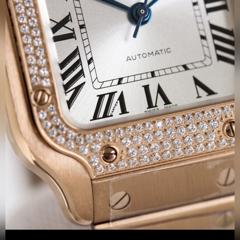 Cartier Santos Series Replica Watch Sapphire Crystal Eye-catching Features High Quality-5