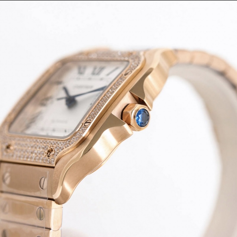 Cartier Santos Series Replica Watch Sapphire Crystal Eye-catching Features High Quality-6