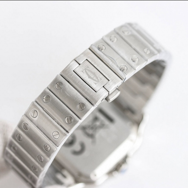 Cartier Santos Series Replica Watch Sapphire Crystal&Fish-Eye Glass Features-7