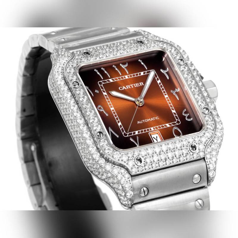 Cartier Santos Middle East Edition Diamond Steel Bracelet 2025 Model-3