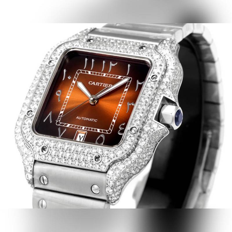 Cartier Santos Middle East Edition Diamond Steel Bracelet 2025 Model-4
