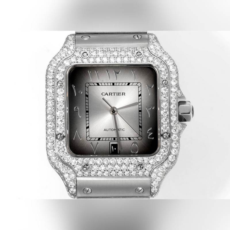 Cartier Santos Middle East Edition Diamond Steel 2025 Latest Model-2