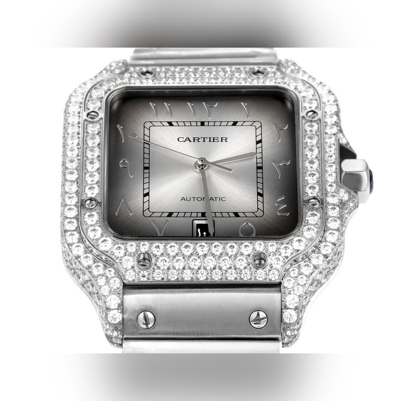 Cartier Santos Middle East Edition Diamond Steel 2025 Latest Model-3