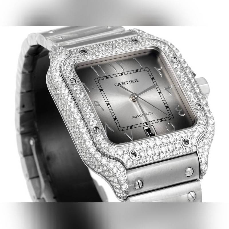 Cartier Santos Middle East Edition Diamond Steel 2025 Latest Model-4