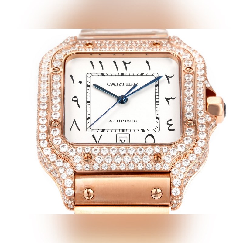 Cartier Santos Middle East Edition Diamond Steel Bracelet 2025 Model-3