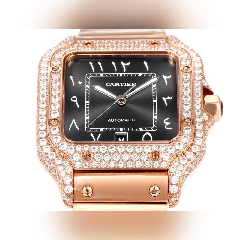 Cartier Santos Middle East Edition Diamond Steel 2025 Latest Model-2