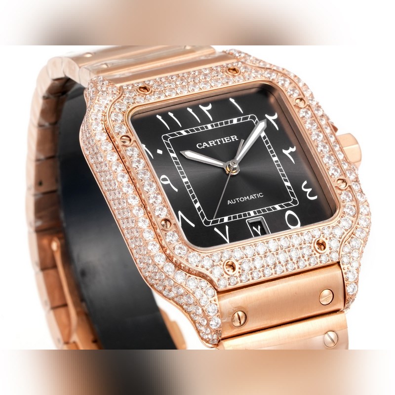 Cartier Santos Middle East Edition Diamond Steel 2025 Latest Model-3