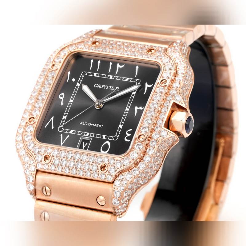Cartier Santos Middle East Edition Diamond Steel 2025 Latest Model-4