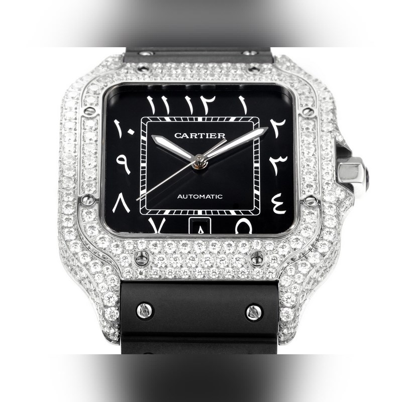 Cartier Santos 2025 New Model Full Diamond Middle East Edition-4