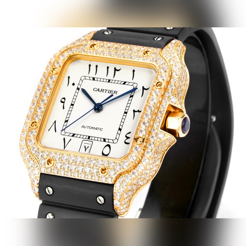2025 Cartier Santos Middle East Edition Diamond Strap-3
