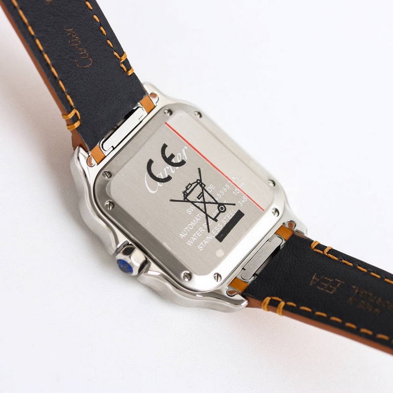 Cartier Santos Series Replica Watch Sapphire Crystal and Fish-eye Glass Features-8