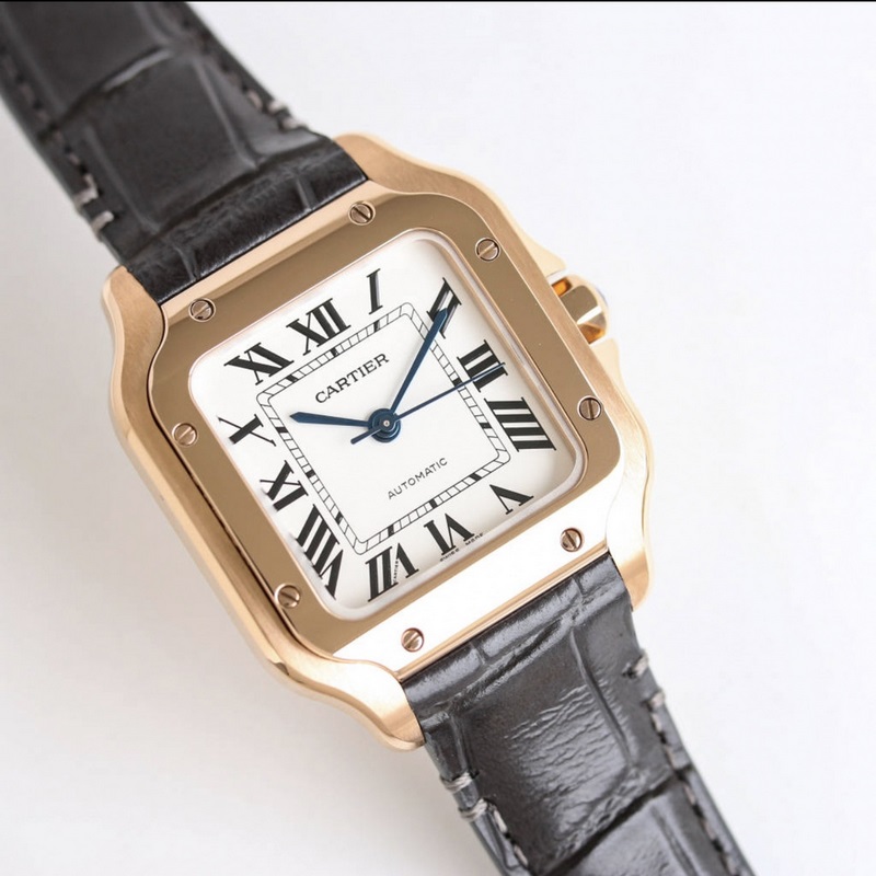 Cartier Santos Series Replica Watch Sapphire Glass and Fish-Eye Features-2