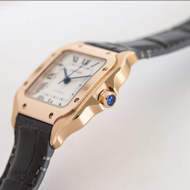 Cartier Santos Series Replica Watch Sapphire Glass and Fish-Eye Features-7