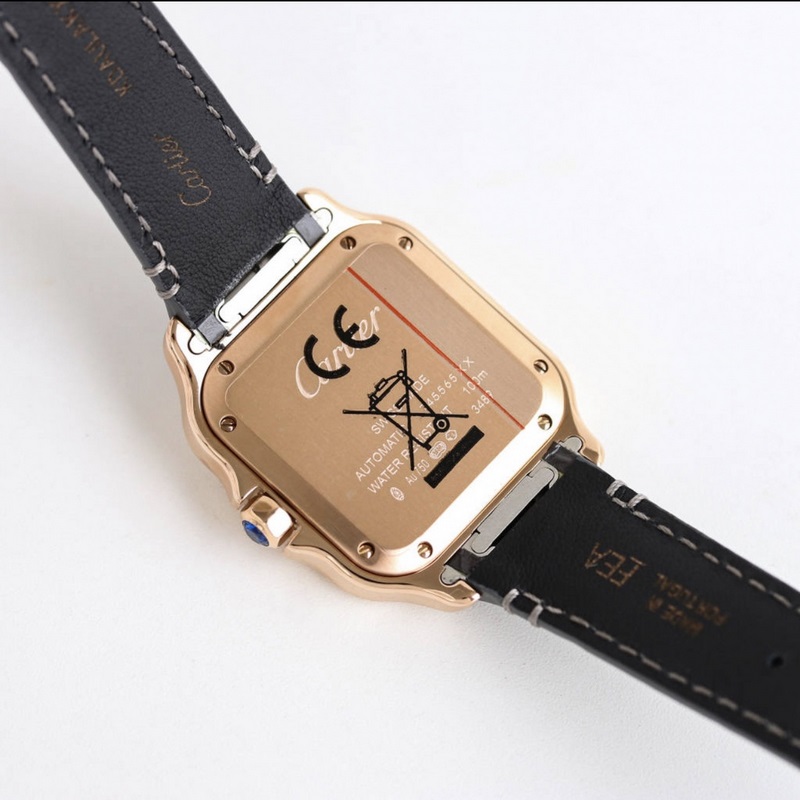 Cartier Santos Series Replica Watch Sapphire Glass and Fish-Eye Features-8