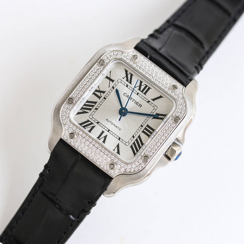 Cartier Santos Series Replica Watch Sapphire Crystal Anti-Reflective Feature-2