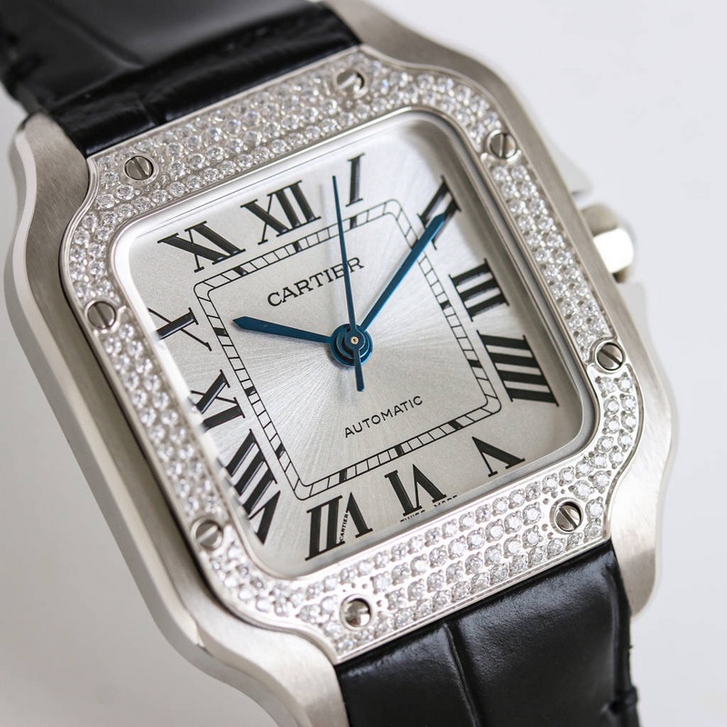 Cartier Santos Series Replica Watch Sapphire Crystal Anti-Reflective Feature-3