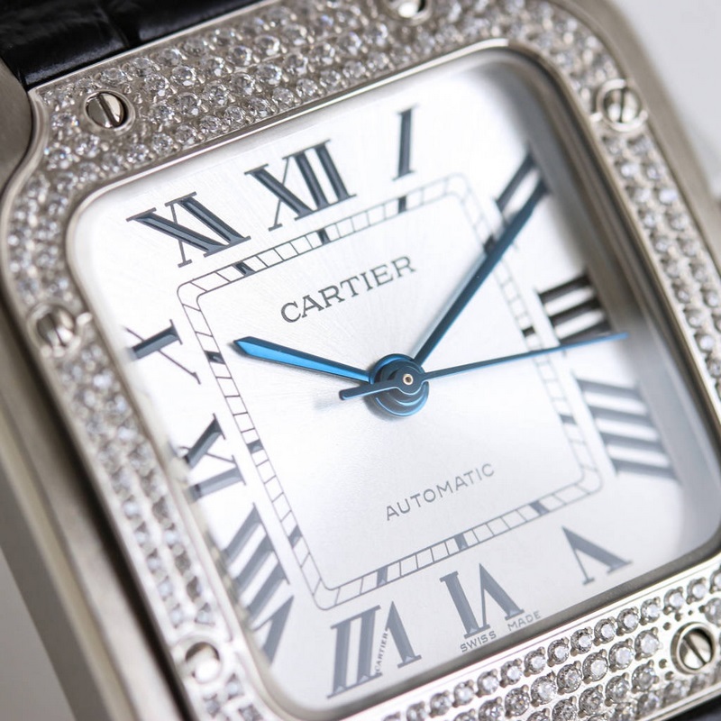 Cartier Santos Series Replica Watch Sapphire Crystal Anti-Reflective Feature-4