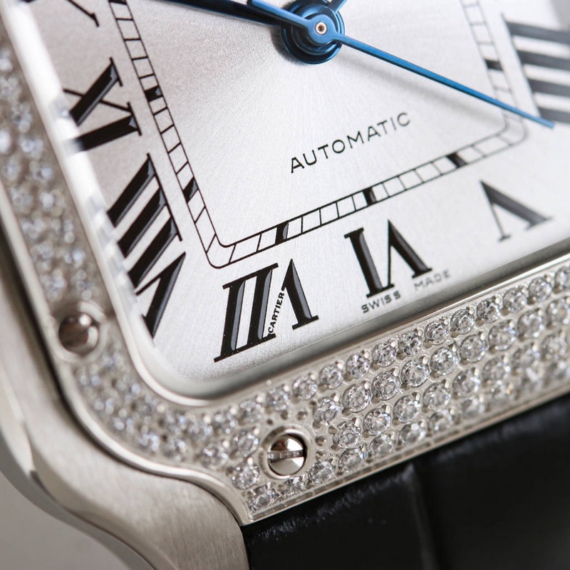 Cartier Santos Series Replica Watch Sapphire Crystal Anti-Reflective Feature-5