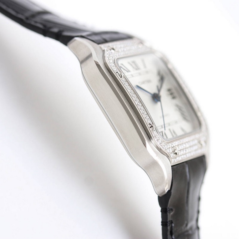Cartier Santos Series Replica Watch Sapphire Crystal Anti-Reflective Feature-6