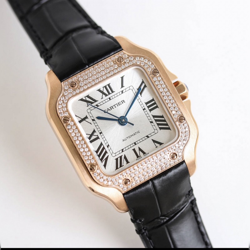 Cartier Santos Series Replica Watch Sapphire Glass Fish-eye Lens High Quality-2