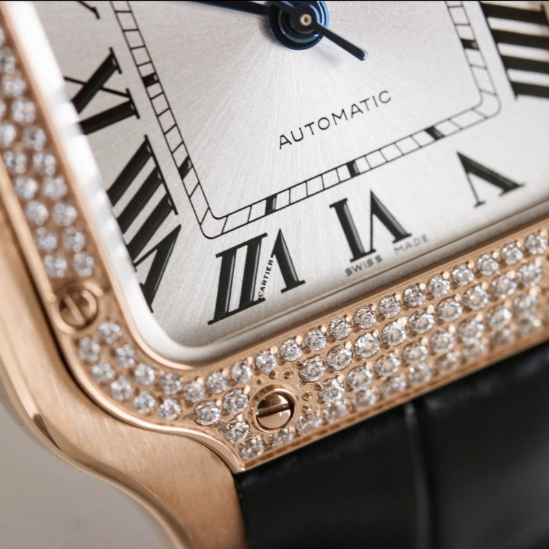 Cartier Santos Series Replica Watch Sapphire Glass Fish-eye Lens High Quality-6