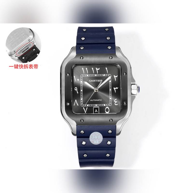 THB Cartier Santos Middle East Edition 2025 Original Model Quality Rubber Strap-1