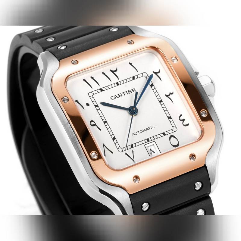 THB Cartier Santos Middle East Version 2025 Authentic Rubber Strap-2
