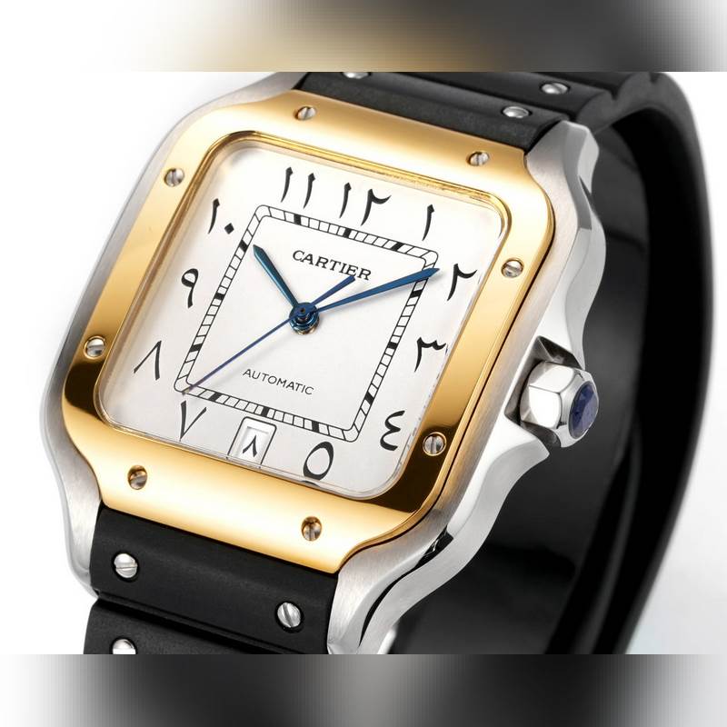 THB Cartier Santos Middle East Version 2025 Authentic Rubber Strap-3