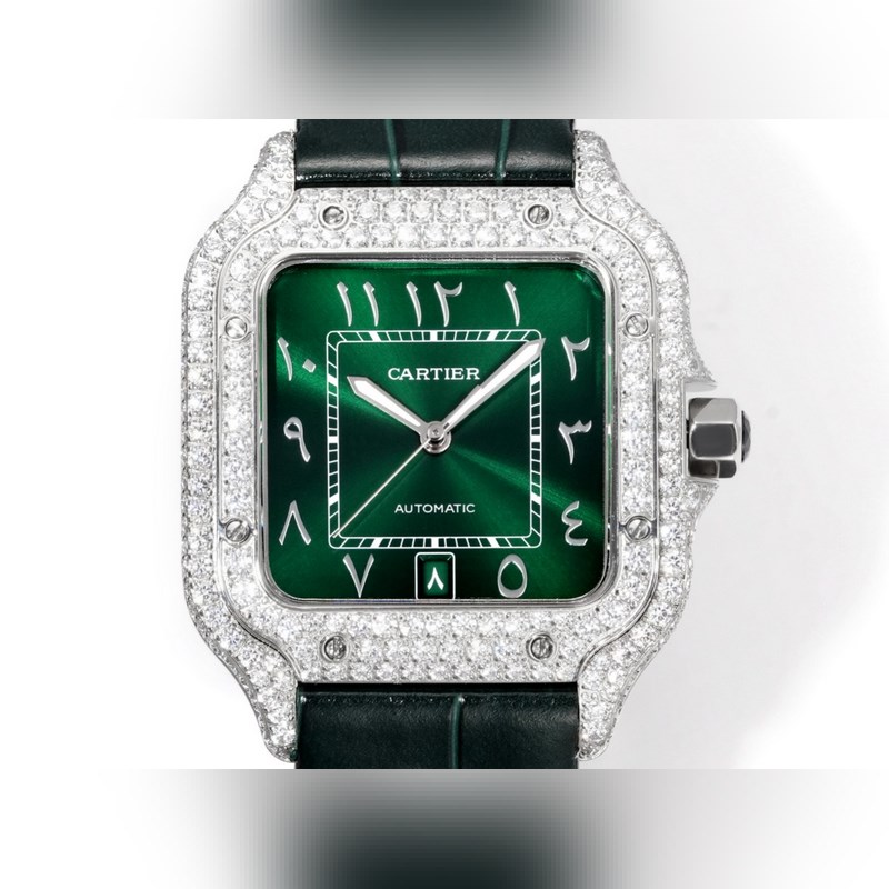 Cartier Santos Mid-East Edition Full Diamond Belt 2025 Latest Model-1
