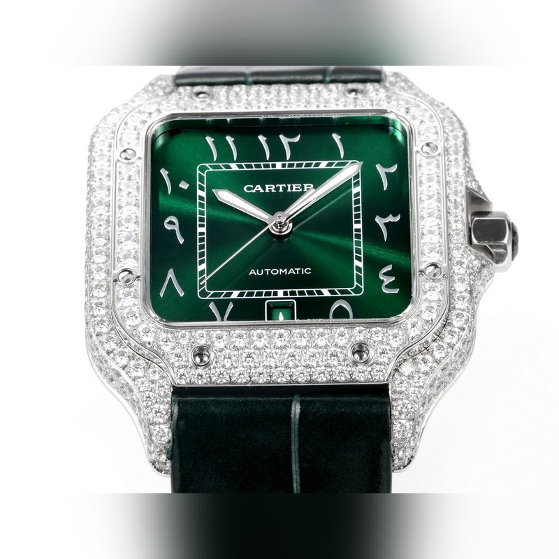 Cartier Santos Mid-East Edition Full Diamond Belt 2025 Latest Model-4