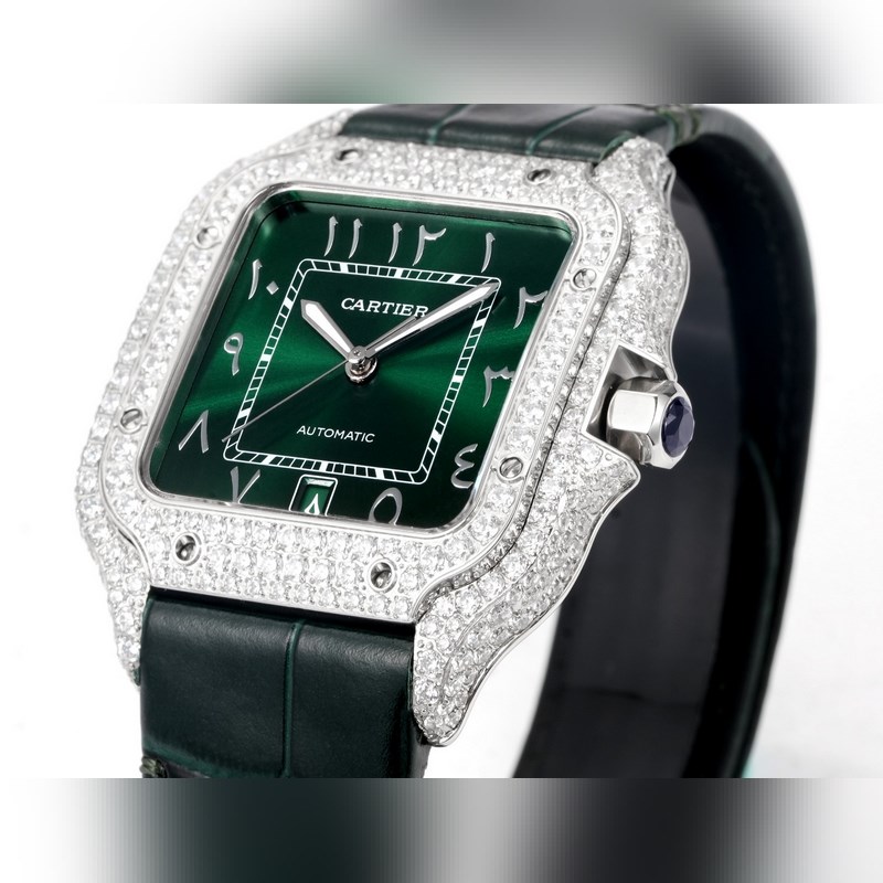 Cartier Santos Mid-East Edition Full Diamond Belt 2025 Latest Model-5