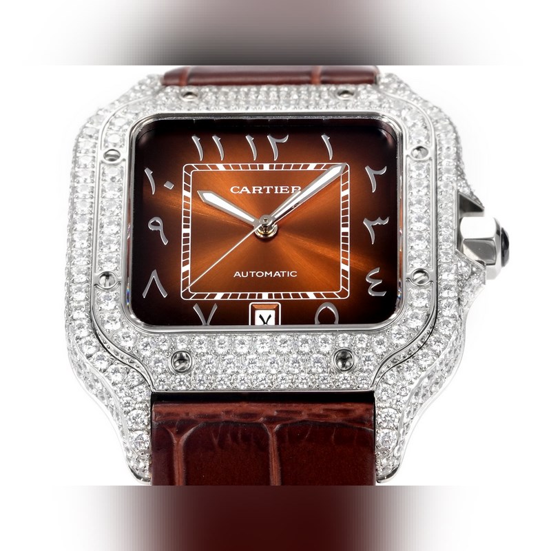 Cartier Santos 2025 Middle East Edition Full Diamond Belt Original Mold-2