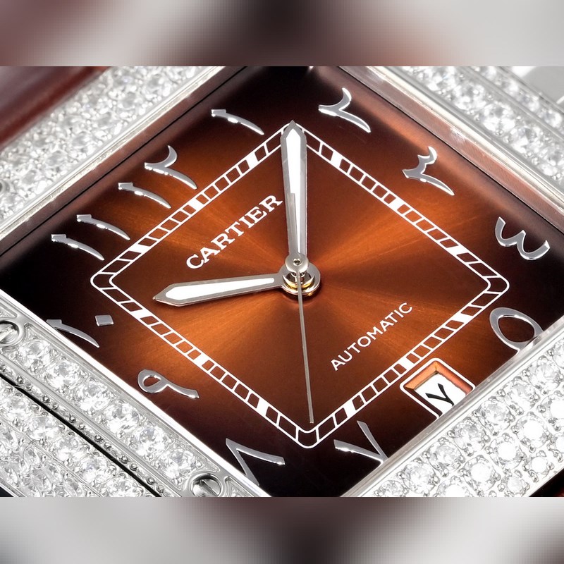 Cartier Santos 2025 Middle East Edition Full Diamond Belt Original Mold-4