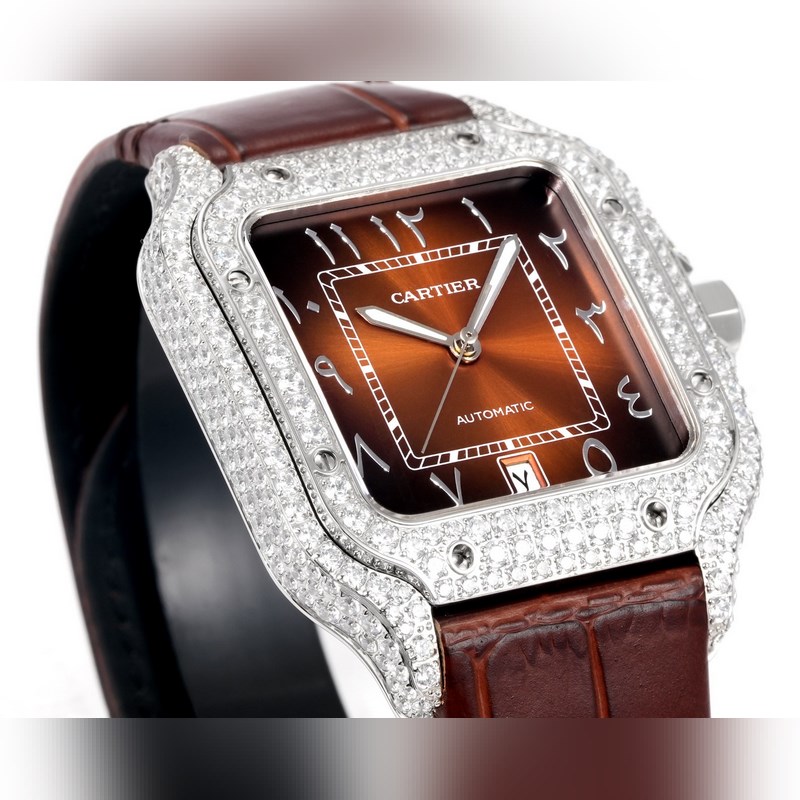 Cartier Santos 2025 Middle East Edition Full Diamond Belt Original Mold-5