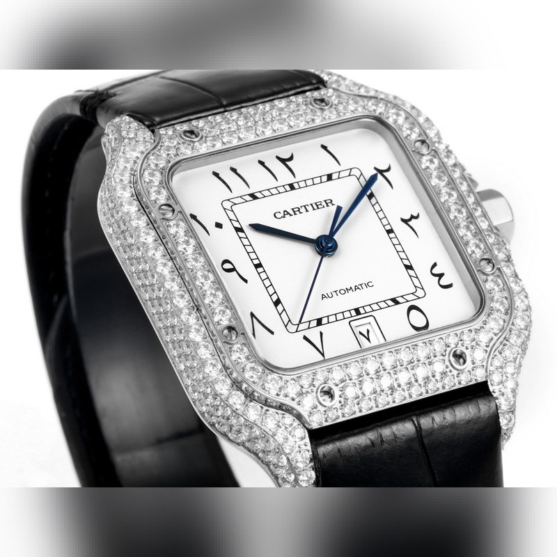Cartier Santos Middle East Edition Full Diamond Belt 2025 New Model-4
