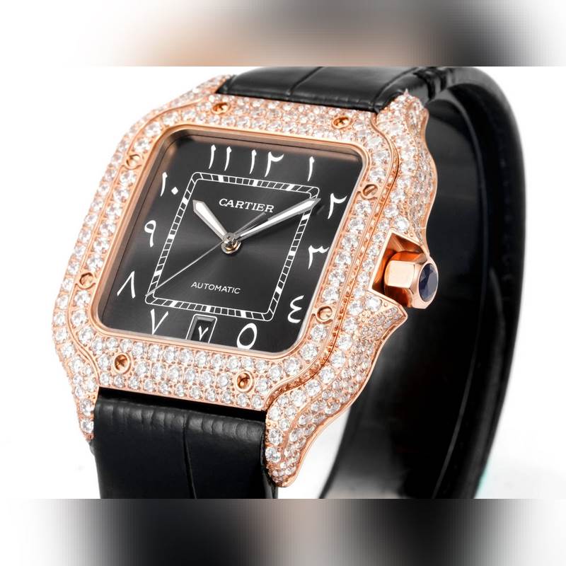 Cartier Santos de Cartier Middle East Edition Full Diamond Belt 2025 Latest Model-4