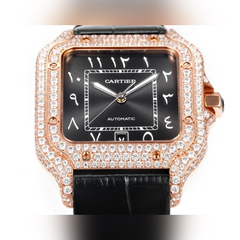 Cartier Santos de Cartier Middle East Edition Full Diamond Belt 2025 Latest Model-5