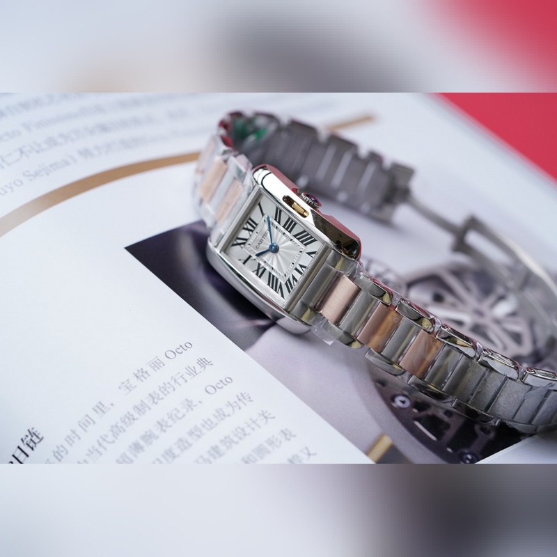 Cartier Tank Anglaise 18K Gold Classic Replica Watch 5-Year Warranty-2